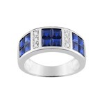 Damenring 750/18 K Weissgold mit Saphiren 2.46ct. und Diamanten 0.09ct.