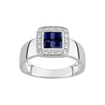 Damenring 750/18 K Weissgold mit Saphiren 0.70ct. und Diamanten 0.08ct.