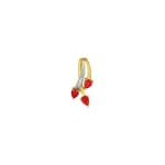 Pendentif or jaune 750/18 ct avec 3 rubis et diamants 0.01ct.