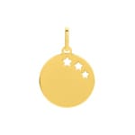 Plakette 750/18 K Gelbgold Ø 15mm, Sterne