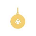 Plakette 750/18 K Gelbgold Ø 15mm, Engel