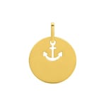 Plakette 750/18 K Gelbgold Ø 15mm, Anker