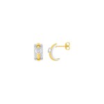 Boucles d'oreilles or bicolore 750/18 ct avec diamants 0.068ct. H/p1 - QZ228XB4