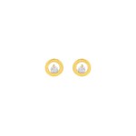 Stud Earrings 750/18 K Yellow Gold with Diamonds 0.02ct. H/p1