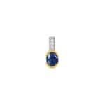 Pendentif or jaune 750/18 ct avec saphir et diamants 0.02ct.
