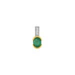 Pendentif or jaune 750/18 ct avec émeraude et diamants 0.02ct.