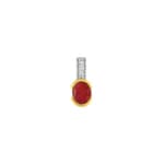 Pendentif or jaune 750/18 ct avec rubis et diamants 0.02ct.