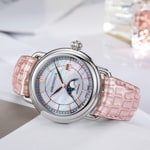 Aerowatch 1942 Automatic Moon Phase Pink Leather - A 77983 AA02 BR RO