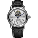 Aerowatch 1942 Automatic Open Heart en cuir noir