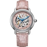 Aerowatch 1942 Lady Automatic Skeleton Diamonds Rose