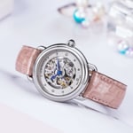 Aerowatch 1942 Lady Automatic Skeleton en cuir rose - A 60960 AA18