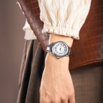 Aerowatch 1942 Lady Midsize Diamonds en cuir gris - A 42960 AA19 DIA