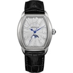 Aerowatch Streamline Lady Moon Phase Diamonds en cuir noir