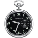 Aerowatch Taschenuhr Lépine Pilot Mechanical Silbrig / Schwarz Ø 48.5mm  - 50832 AA02