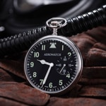 Aerowatch Taschenuhr Lépine Pilot Mechanical Silbrig / Schwarz Ø 48.5mm  - 50832 AA02