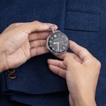 Aerowatch Taschenuhr Lépine Pilot Mechanical Silbrig / Schwarz Ø 48.5mm  - 50832 AA02