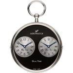 Aerowatch Taschenuhr Lépine Quartz Dual Time Silbrig / Schwarz Ø 47mm