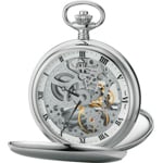 Aerowatch Taschenuhr Savonnette Skeleton Silbrig