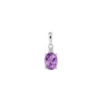 Pendentif améthyste or gris 375/9 ct avec zircones