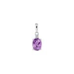 Amethyst Pendant 750/18 K White Gold with Cubic Zirconia - 3.7571.A1