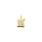 Anhänger 375/9 K Gelb-/ Weissgold Schriftrolle mit Schutzengel