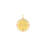 Anhänger 375/9 K Gelbgold Lebensbaum mit lackierten Herzen - 397574.00