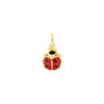 Pendentif or jaune 375/9 ct Coccinelle laqué