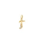 Pendentif or bicolore 750/18 ct avec diamant, Lettre T - 1556.07877/0200