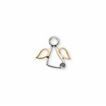 Pendentif or bicolore 750/18 ct avec diamant, Ange gardien