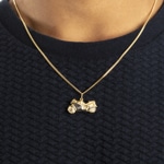 Pendant 750/18 K Two-tone Gold Motorcycle - 1556.07349/0005