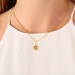 Anhänger 750/18 K Gelb- und Weissgold Edelweiss mit Zirkonia - 670642ZIR