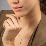 Pendant 750/18 K Yellow Gold 10x17mm, Cross - 20814