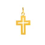 Pendant 750/18 K Yellow Gold Cross 15x20mm - 7494