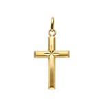 Anhänger 750/18 K Gelbgold 16x24mm, Kreuz