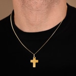 Pendentif or jaune 750/18 ct Croix 17x22mm - P45