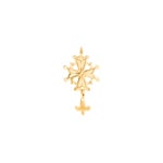 Pendentif or jaune 750/18 ct 18x29mm, Croix huguenote
