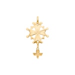 Pendentif or jaune 750/18 ct 20x32mm, Croix huguenote