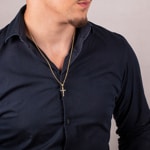 Pendentif or jaune 750/18 ct 25 x 15mm, Croix avec Jésus - AKH001GG