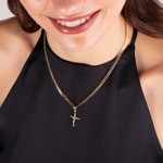 Pendant 750/18 K Yellow Gold Cross with Jesus 26 x 16mm - AKH322GG