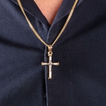 Pendant 750/18 K Yellow Gold Cross 27 x 17mm - AKH315GG