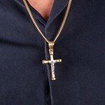 Anhänger 750/18 K Gelbgold Kreuz mit Jesus 28 x 17mm - AKH0088GG