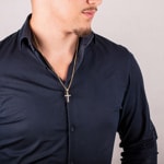 Anhänger 750/18 K Gelbgold Kreuz mit Jesus 28 x 17mm - AKH0088GG