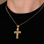Pendant 750/18 K Yellow Gold Cross with Jesus 36 x 22mm - AKH0042GG