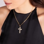 Anhänger 750/18 K Gelbgold Kreuz mit Jesus 37 x 21mm - AKH0043GG