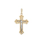 Anhänger 750/18 K Gelbgold 37 x 24mm, Kreuz mit Jesus