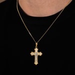 Anhänger 750/18 K Gelbgold 37 x 24mm, Kreuz mit Jesus - A19GG