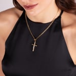 Pendant 750/18 K Yellow Gold Cross with Jesus 39 x 21mm - AKH0016GG