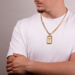 Pendant 750/18 K Yellow Gold Jesus 50 x 30mm - AKH233GG