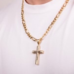 Pendant 750/18 K Yellow Gold Cross 50 x 30mm - AKH288GG