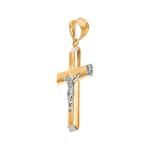 Pendant 750/18 K Yellow Gold Cross with Jesus 50 x 30mm - AKH0021GG